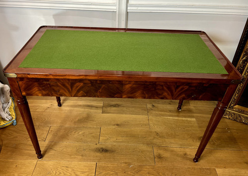 TABLE " TRIC TRAC " EPOQUE RESTAURATION 1820 EN ACAJOU DE CUBA / TABLE A JEUX