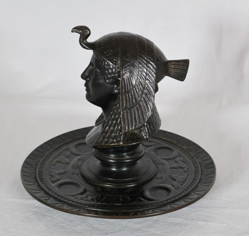 Egyptomania bronze inkwell late 19th century