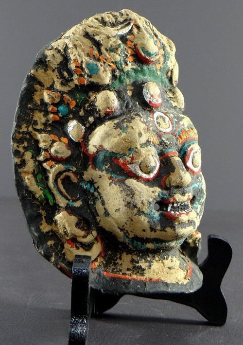 Nepal, Late 19th-early 20th Century, Bhairava Mask In Painted Paper Mache.