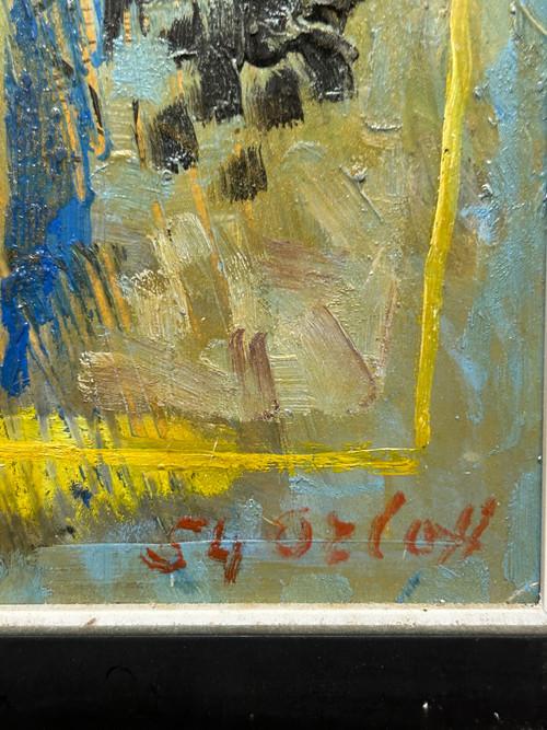 Orloff 1954 - Small Abstract Painting On Panel - Signed And Dated