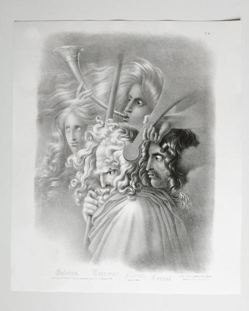 Litografia mitologica secondo Girodet -Trioson XIX