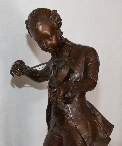 "Mozart" in bronzo firmato G.Gueyton fine XIX secolo