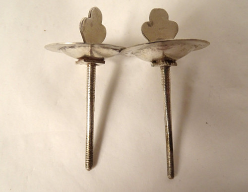 Pair Holy Oil Ampoules Sterling Silver Farmers Generals XVIIIth