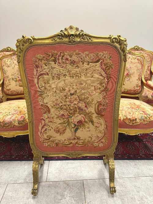 SALON IN THE LOUIS XV STYLE AUBUSSON TAPESTRY