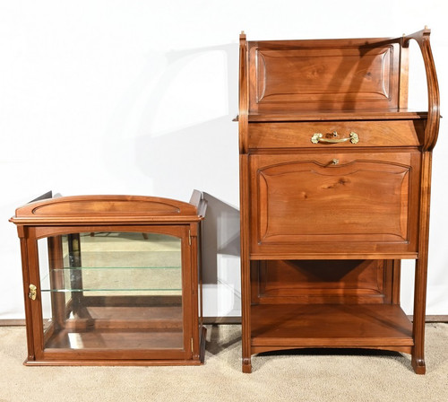 Mahogany bar cabinet, attributed to Maison E.Diot, Art Nouveau - 1900