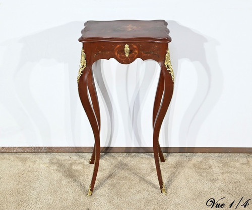 Petite Table à Ouvrage en Bois Laqué, style Louis XV – Fin XIXe