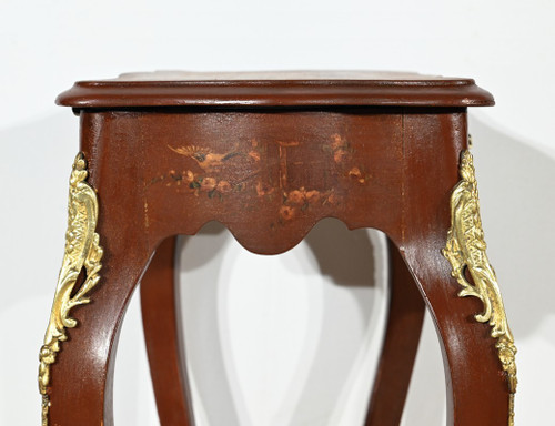 Petite Table à Ouvrage en Bois Laqué, style Louis XV – Fin XIXe