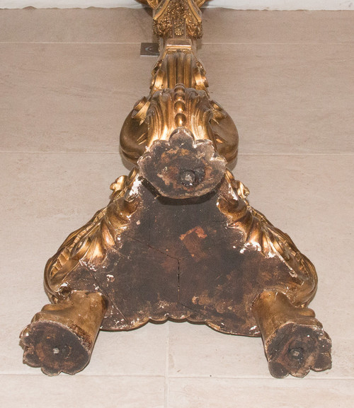 Large Carved And Gilded Wood Torchiere Late 19th Century