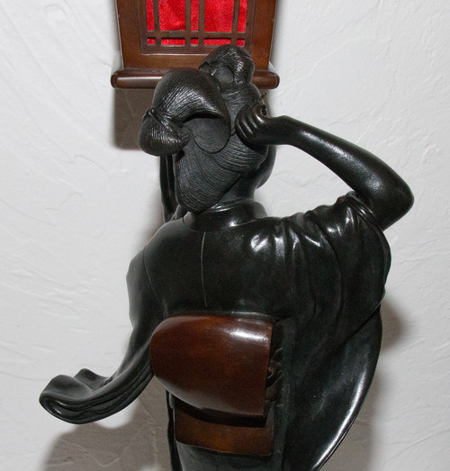 Geisha Lampe Bronze Meiji-Periode