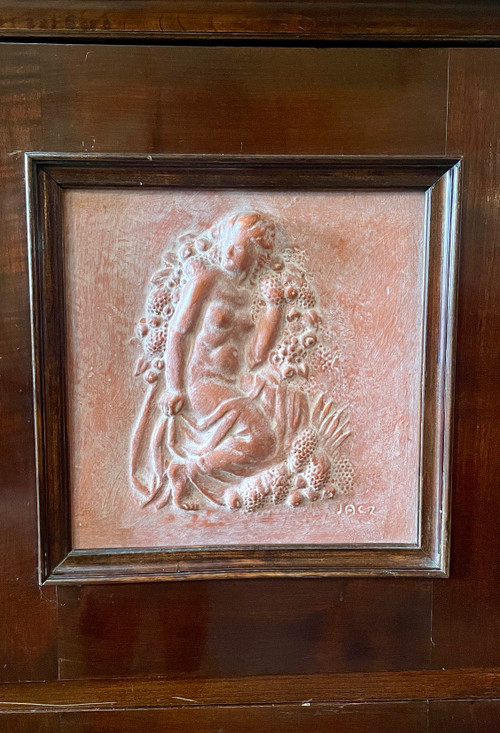 Art Deco Sideboard with the Allegory of the Four Seasons, 20th Century