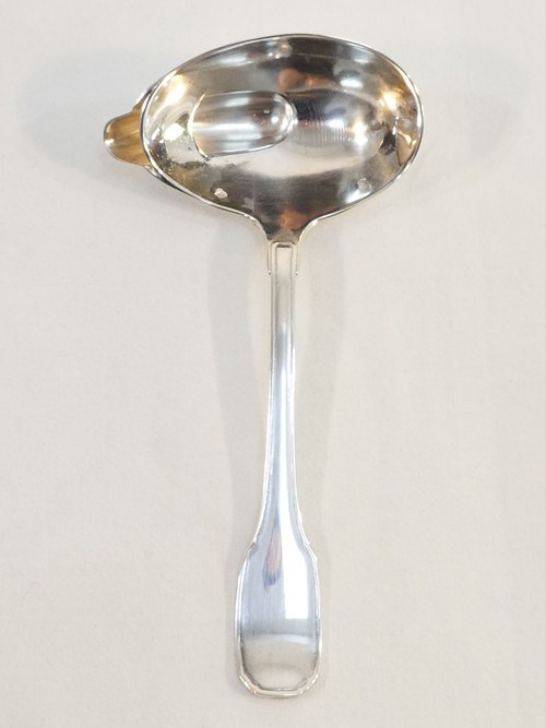 MASSIVE SILVER sauce boat and sauce spoon DOUTRE ROUSSEL