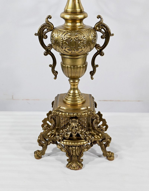 Pair of important Gilt Bronze Candelabras, Louis XIV style - Early 19th century