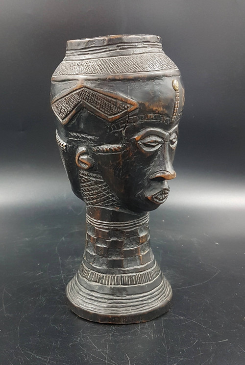 Janus dalm wine cup, Kuba people, D.R.C.