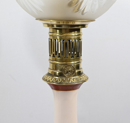 Pair of Porcelain Oil Lamps, electrified - Late 19th century