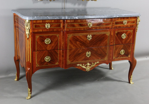  Transition Chest Of Drawers In 18th Century Marquetry