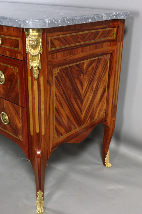  Transition Chest Of Drawers In 18th Century Marquetry