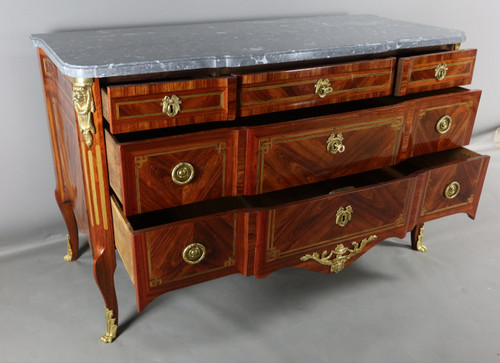  Transition Chest Of Drawers In 18th Century Marquetry