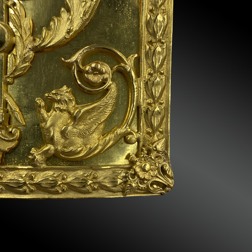 Belt plate, 19th century. Gilded brass.