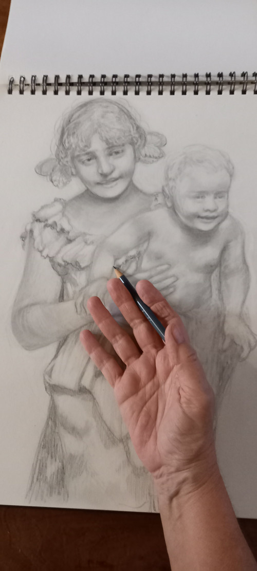 Mother and child portrait /drawing