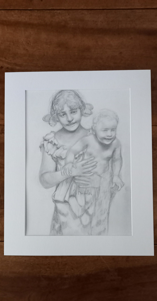 Mother and child portrait /drawing