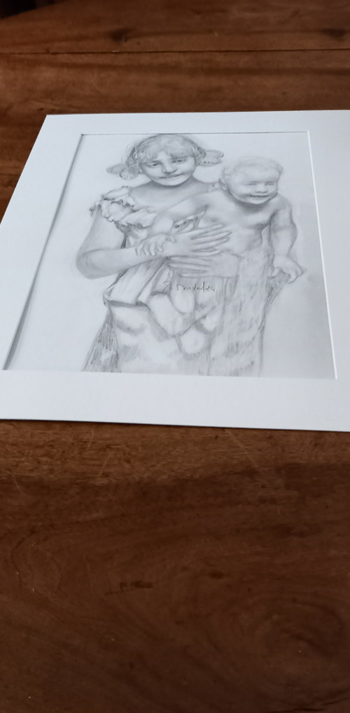 Mother and child portrait /drawing