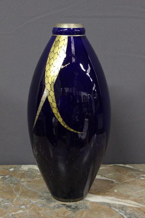 Large Art Deco Porcelain Vase By Pinon Heuzé