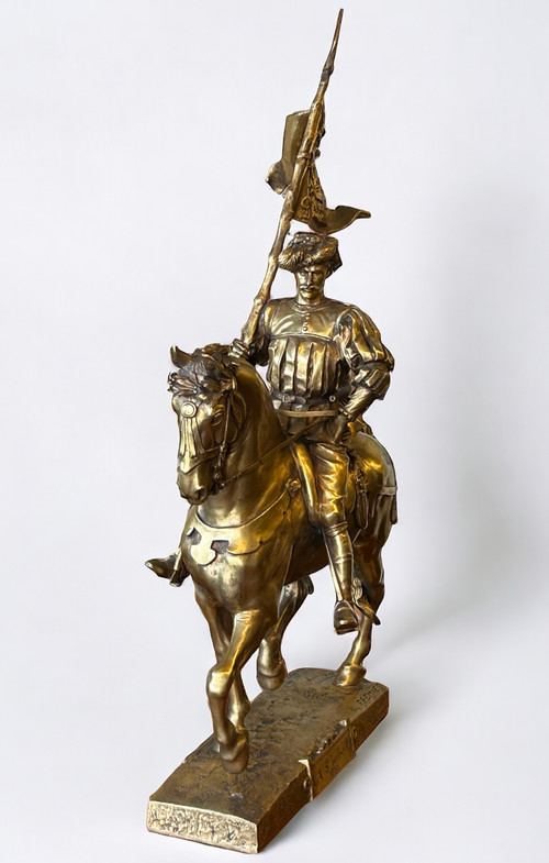 Emmanuel Frèmiet Paris (1824-1910) La Saint Hubert 1520 Large Gilt Bronze