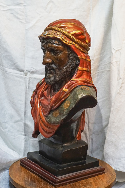 ORIENTALISTISCHE POLYCHROME BRONZEBÜSTE