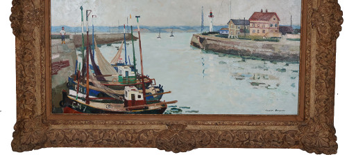  Port De Honfleur Signed Jacques Bouyssou Dated 1967