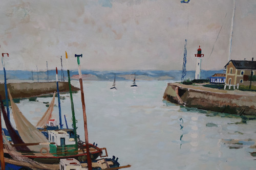  Port De Honfleur Signed Jacques Bouyssou Dated 1967