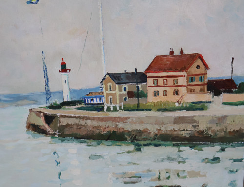  Port De Honfleur Signed Jacques Bouyssou Dated 1967