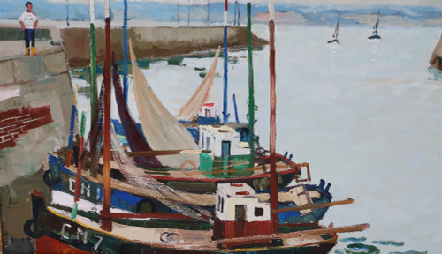  Port De Honfleur Signed Jacques Bouyssou Dated 1967