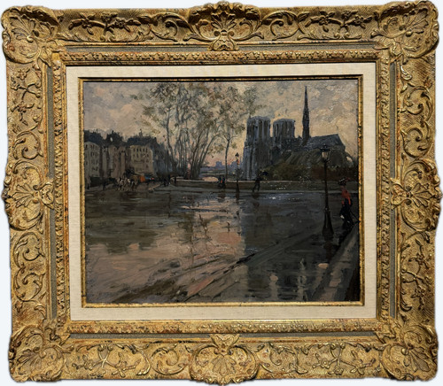 Léo Fontan (1884-1965) - Paris, Notre Dame Vue Du Pont De l'Archeveché, 1910