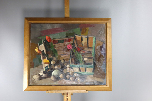 Painting, still life, signed René Guinand (1892-1983) Swiss school