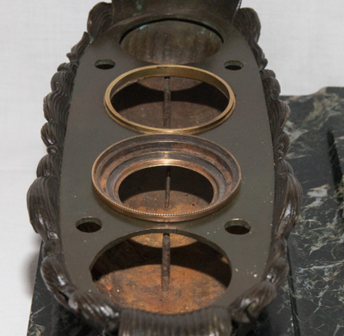 Inkwell In Bronze Restoration Period Circa 1820/1830