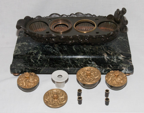 Inkwell In Bronze Restoration Period Circa 1820/1830