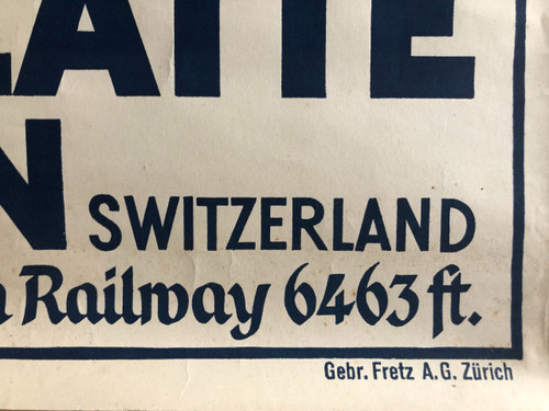 Poster Schynige Platte Interlaken di Ernst Hodel pubblicato da Gebrüder Fretz A.G 1930 Originale