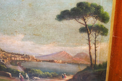 BAY OF NAPLES, 19th, Anonymous, Pair oils on canvas