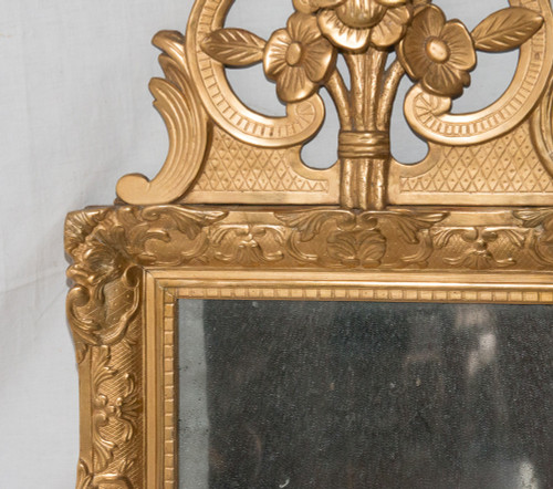 Carved and Gilded Wood Mirror Early 19th Century