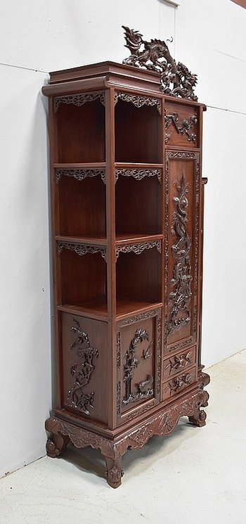  Atypique Meuble Cabinet Asiatique, origine Vietnam, en Acajou massif - Fin XIXe 