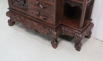  Atypique Meuble Cabinet Asiatique, origine Vietnam, en Acajou massif - Fin XIXe 