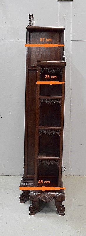  Atypique Meuble Cabinet Asiatique, origine Vietnam, en Acajou massif - Fin XIXe 