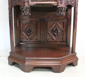  Solid walnut cabinet, Gothic taste - Renaissance - Late 19th century