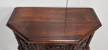  Solid walnut cabinet, Gothic taste - Renaissance - Late 19th century