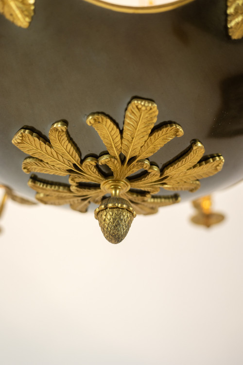 Maison Baguès. Empire style gilt bronze chandelier. Circa 1950.