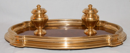 Tintenfass Aus Vergoldeter Bronze Und Palisander Circa 1890 G Keller