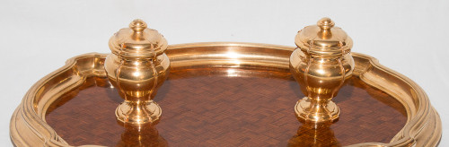 Tintenfass Aus Vergoldeter Bronze Und Palisander Circa 1890 G Keller