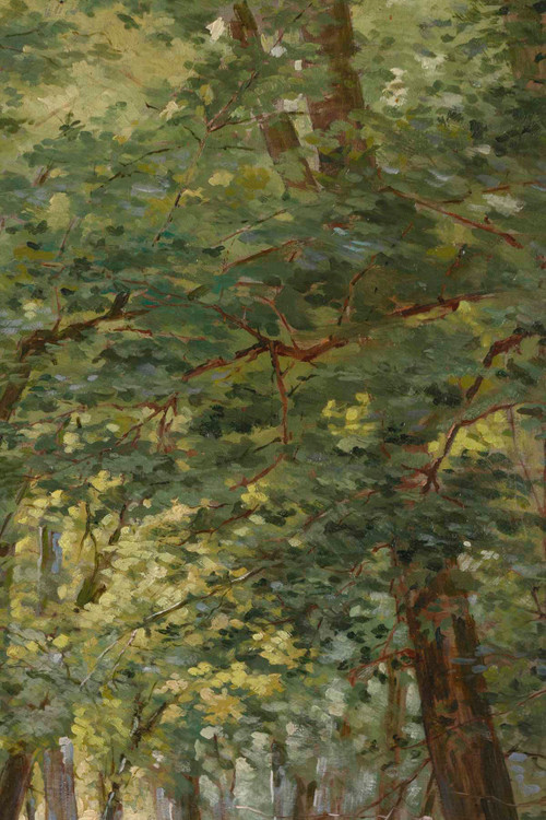 Oil On Canvas by Joseph Caron Vue De Sous-bois Framed Late 19th Century