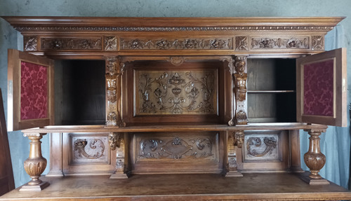 19th century Renaissance walnut sideboard