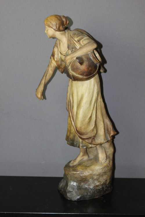 Sculpture En Terre Cuite Polychrome Par Sydan published by Goldscheider